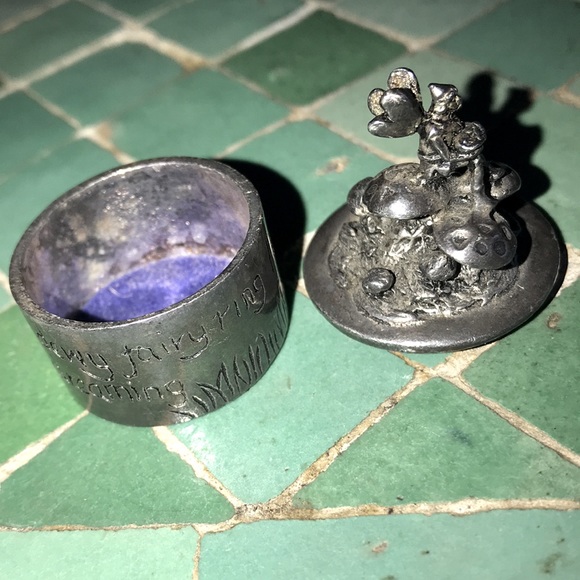 “Silver scenes” 91 silver plate fairy box,  Trinket box, fairies and mushrooms - Picture 10 of 11